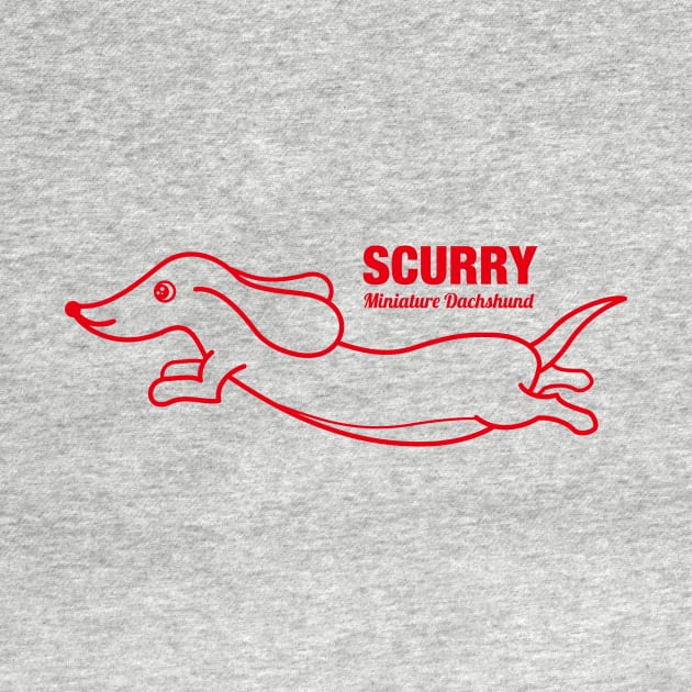 Miniature Dachshund SCURRY -Red- by t-shirts-cafe